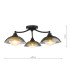 Kadience 3 Light Semi-Flush Satin Black and Smoked Glass-4