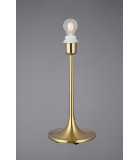 Round Curved Base Table Lamp without Shade, Inline Switch, 1 Light E27 Antique Brass - 2