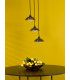 Kadience 3 Light Cluster Ceiling Pendant Satin Black and Smoked Glass-3