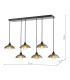 Kadience 6 Light Bar Ceiling Pendant Satin Black and Smoked Glass-4