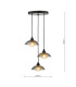 Kadience 3 Light Cluster Ceiling Pendant Satin Black and Smoked Glass-4