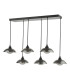 Kadience 6 Light Bar Ceiling Pendant Satin Black and Smoked Glass-5