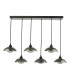 Kadience 6 Light Bar Ceiling Pendant Satin Black and Smoked Glass-10