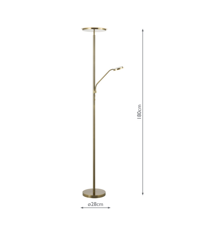 Kamika Mother & Child Floor Lamp Antique Brass LED-6