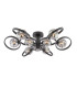 Lynette 9 Light Semi-Flush Satin Black With Closed Organic Smoked Glass-1