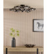 Lynette 9 Light Semi-Flush Satin Black With Closed Organic Smoked Glass-3