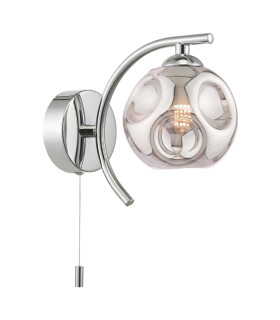 Nakita Wall Light Polished Chrome With Closed Organic Smoked Glass