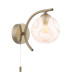 Nakita Wall Light Antique Brass With Closed Organic Amber Glass