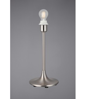 Round Curved Base Table Lamp without Shade, Inline Switch, 1 Light E27 Satin Nickel - 2