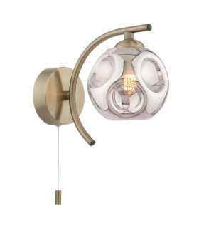 Nakita Wall Light Antique Brass With Closed Organic Smoked Glass