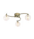 Nakita 3 Light Semi Flush Ceiling Antique Brass With Closed Organic Amber Glass