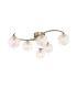 Nakita 6 Light Semi Flush Ceiling Antique Brass With Closed Organic Amber Glass