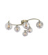 Nakita 6 Light Semi Flush Ceiling Antique Brass With Closed Organic Smoked Glass