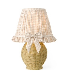 Omer Table Lamp Matt Taupe and Antique Brass With Shade-1