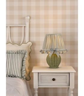 Omer Table Lamp Matt Green and Antique Brass With Shade-2