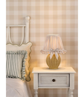 Omer Table Lamp Matt Taupe and Antique Brass With Shade-2