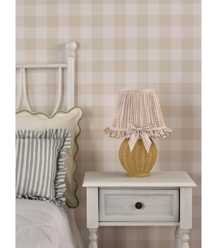Omer Table Lamp Matt Taupe and Antique Brass With Shade-3