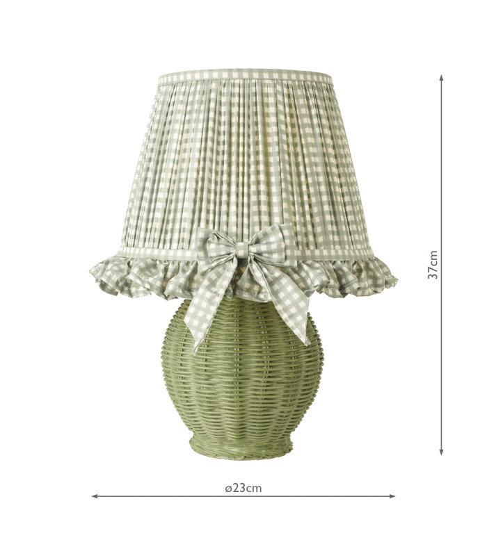 Omer Table Lamp Matt Green and Antique Brass With Shade-4
