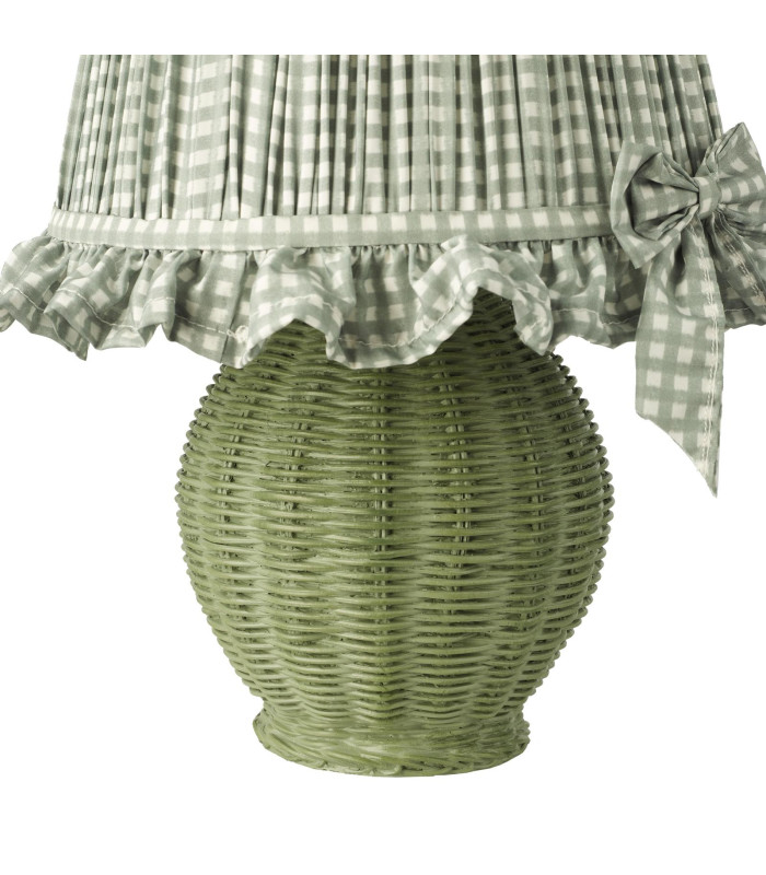Omer Table Lamp Matt Green and Antique Brass With Shade-7
