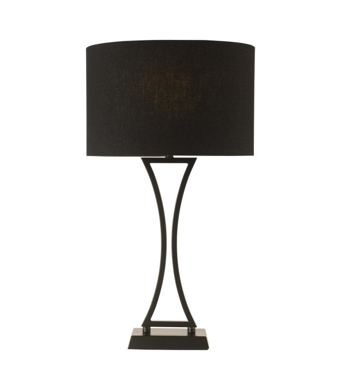 Oporto Table Lamp Matt Black With Shade-1