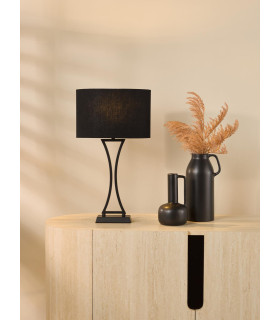 Oporto Table Lamp Matt Black With Shade-2