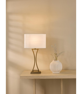 Oporto Table Lamp Aged Brass With Shade-2