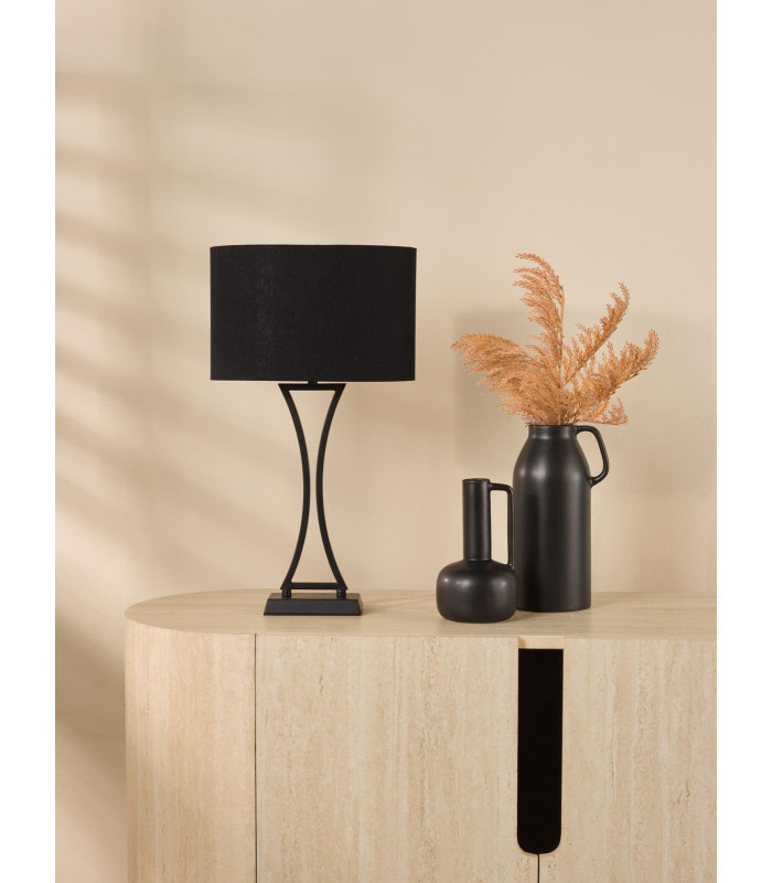 Oporto Table Lamp Matt Black With Shade-3
