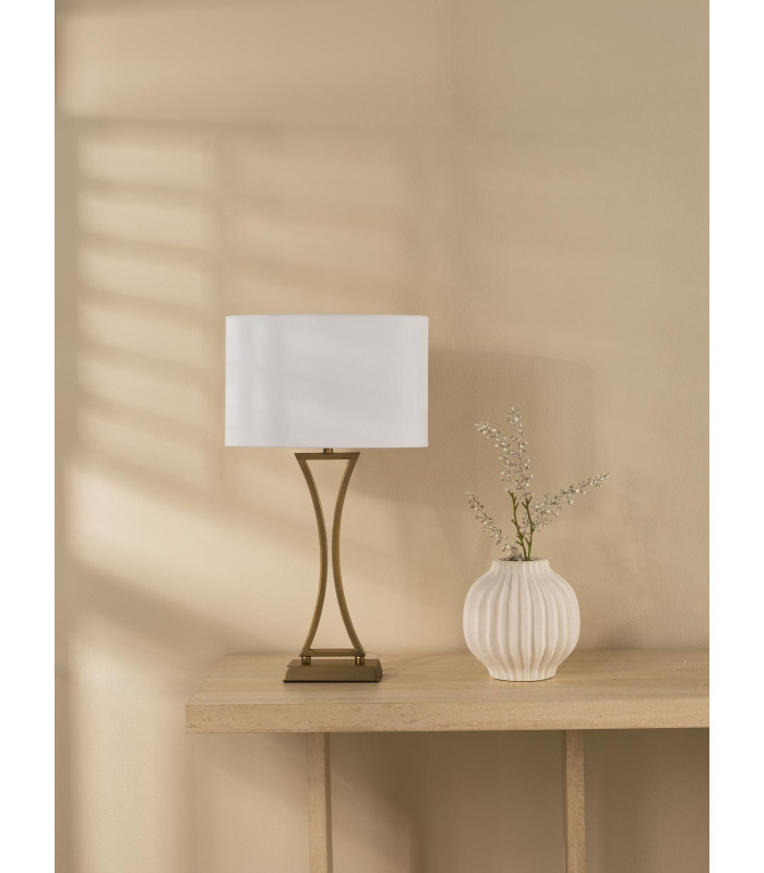 Oporto Table Lamp Aged Brass With Shade-3