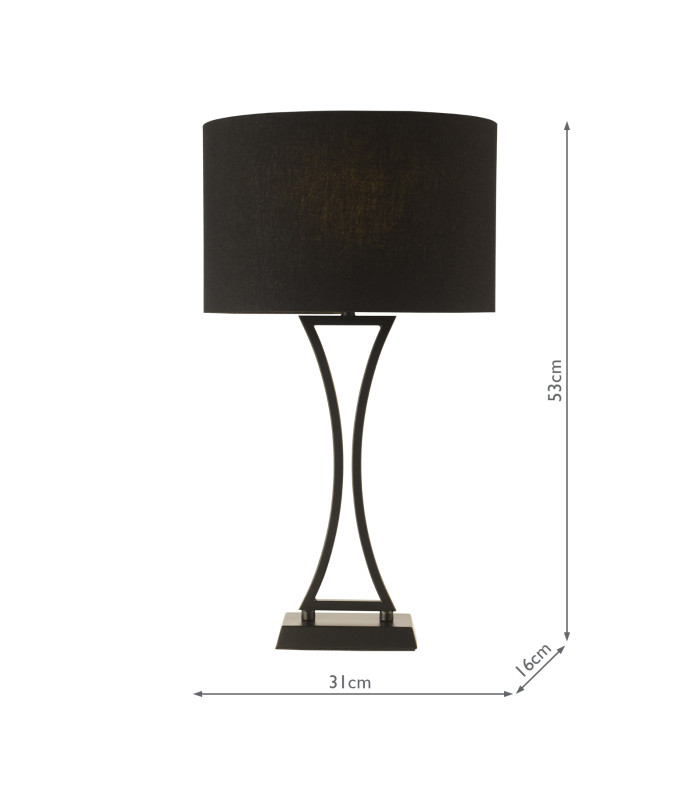 Oporto Table Lamp Matt Black With Shade-6
