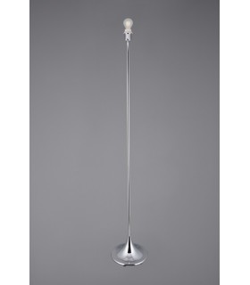 Round Curved Base Floor Lamp without Shade, Inline Switch, 1 Light E27 Polished Chrome - 2