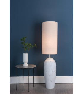 Roetta Floor Lamp White and Natural With Shade-2