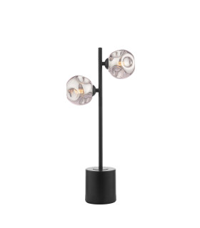 Spiral Table Lamp Matt Black With Closed Organic Smoked Glass-1