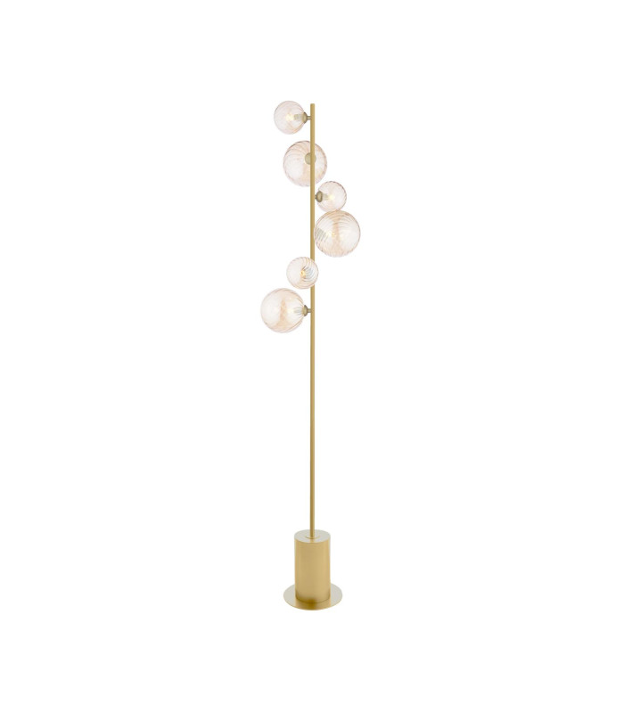 Spiral 6 Light Floor Lamp Matt Gold-1