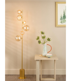 Spiral 6 Light Floor Lamp Matt Gold-2