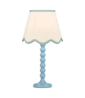 Spool Table Lamp Blue With Shade-1