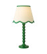 Spool Table Lamp Green With Shade-1