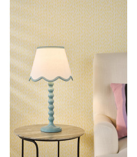 Spool Table Lamp Blue With Shade-2