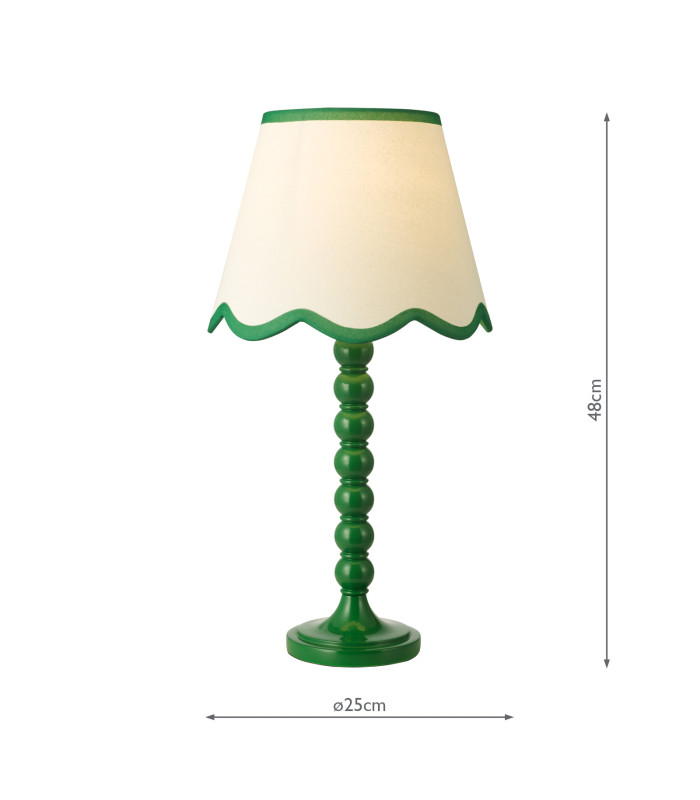 Spool Table Lamp Green With Shade-6