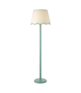 Spool Floor Lamp Blue With Shade-1
