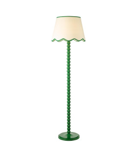 Spool Floor Lamp Green With Shade-1
