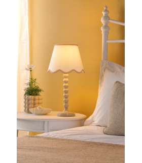 Spool Table Lamp Taupe With Shade-2