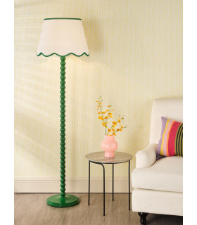 Spool Floor Lamp Green With Shade-2