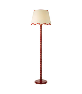 Spool Floor Lamp Red With Shade-1