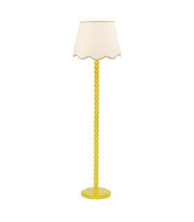 Spool Floor Lamp Yellow With Shade-1