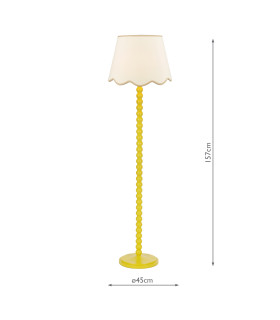 Spool Floor Lamp Yellow With Shade-2