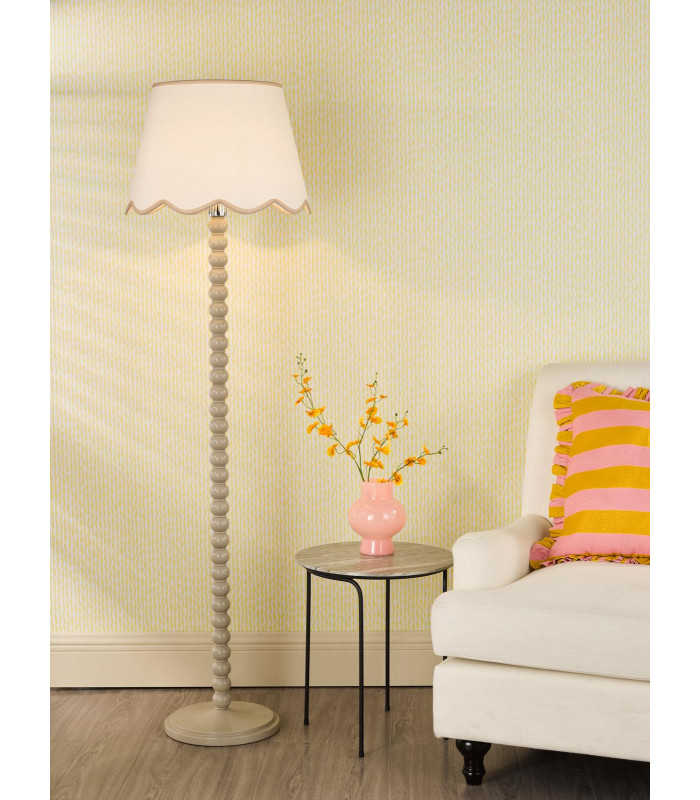 Spool Floor Lamp Taupe With Shade-2