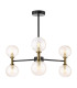 Takara 6 Light Semi-Flush Matt Black and Bronze With Twisted Amber Glass-1