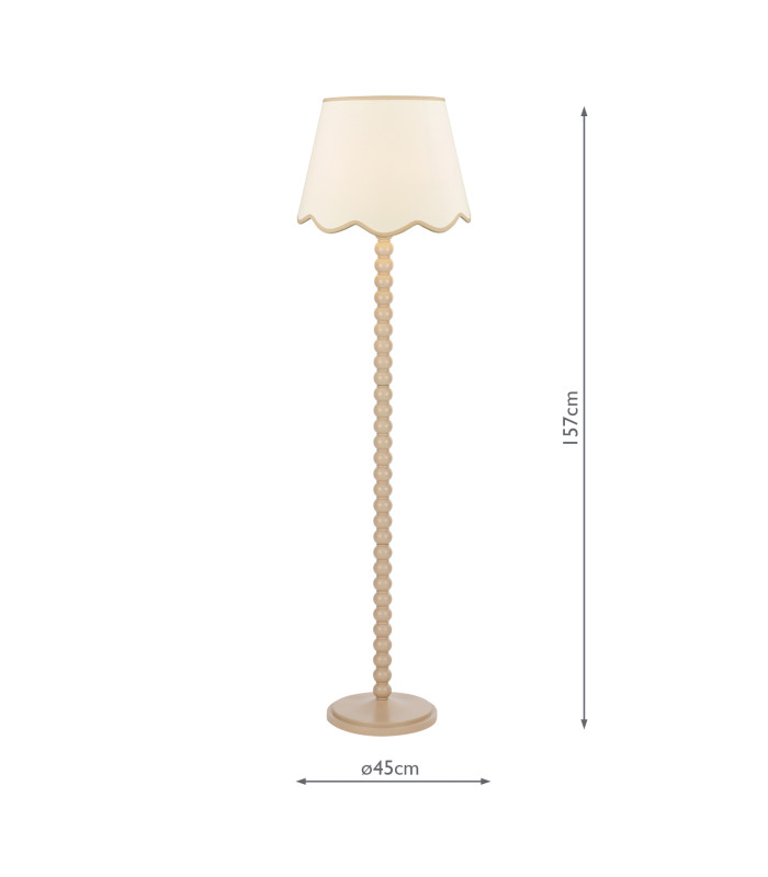 Spool Floor Lamp Taupe With Shade-4