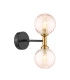Takara Wall Light Matt Black and Bronze With Twisted Amber Glass-1