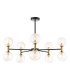 Takara 10 Light Semi-Flush Matt Black and Bronze With Twisted Amber Glass-1